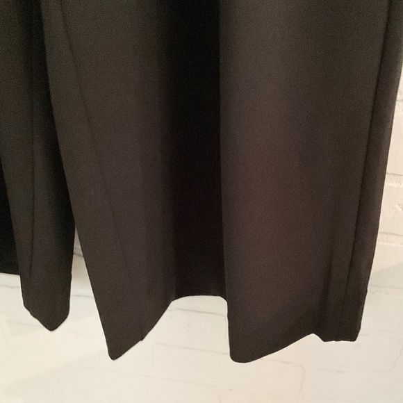 H by Halston Dress Pants Crop wide leg Black High rise Gold buttons Military XS - Picture 10 of 12
